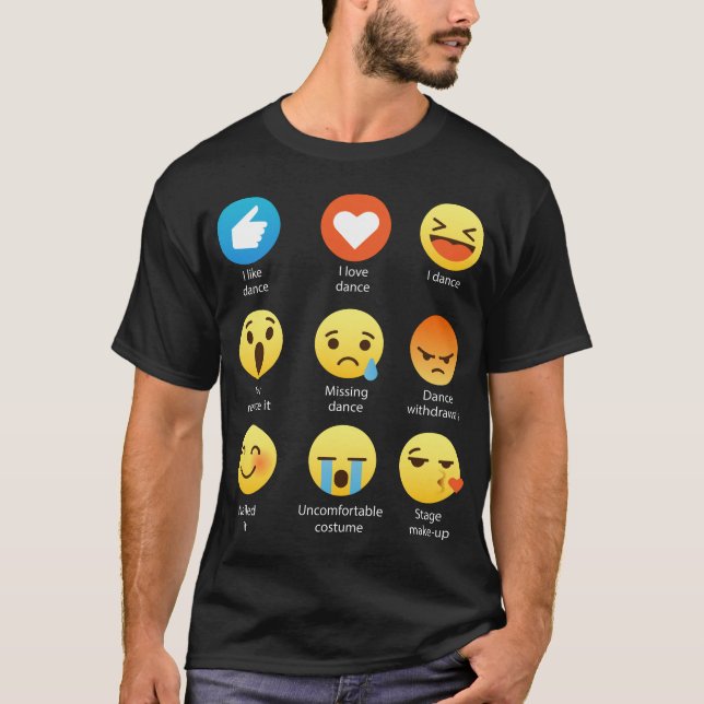 I Love Dancing Dance Emoji Emoticon Graphic Design T-Shirt (Front)