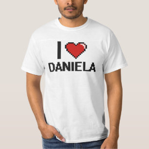 I Love Daniela Digital Retro Design T-Shirt