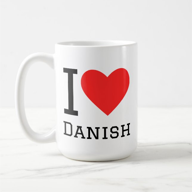 I love Danish  Coffee Mug (Left)