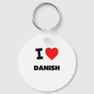 I Love Danish Key Ring