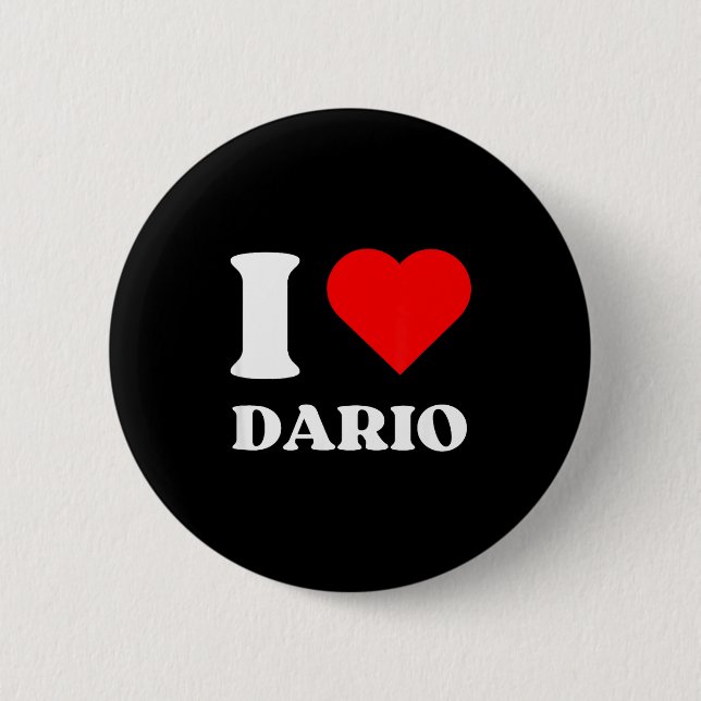 I Love Dario I Heart Dario Name Y2k Valentines Day 6 Cm Round Badge (Front)