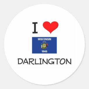 I Love Darlington Wisconsin Classic Round Sticker