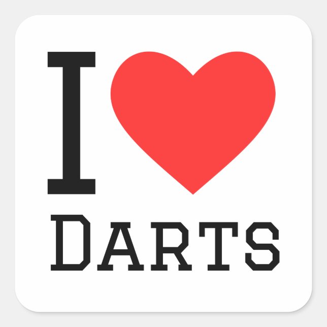 I love darts square sticker (Front)