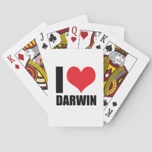 I love Darwin Playing Cards