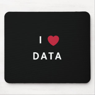 I Love Data Black Mouse Pad
