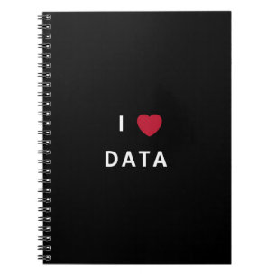 I Love Data black notebook - perfect for data fans