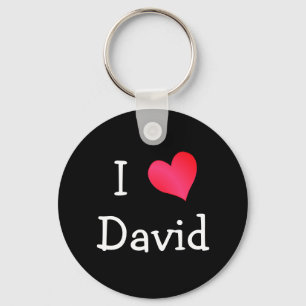 I Love David Key Ring