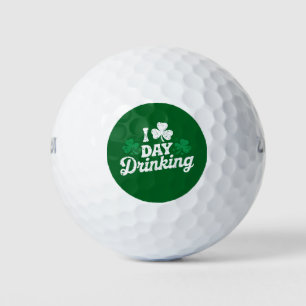 I Love Day Drinking Funny St Patrick's Day Irish Golf Balls