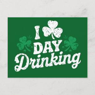 I Love Day Drinking Funny St Patrick's Day Irish Invitation Postcard