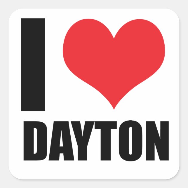 I love Dayton Square Sticker (Front)