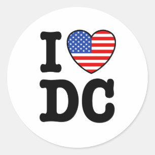 I Love DC Classic Round Sticker
