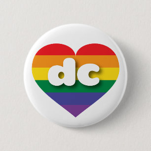I Love DC Rainbow Heart 6 Cm Round Badge
