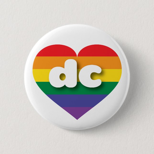 I Love DC Rainbow Heart 6 Cm Round Badge (Front)