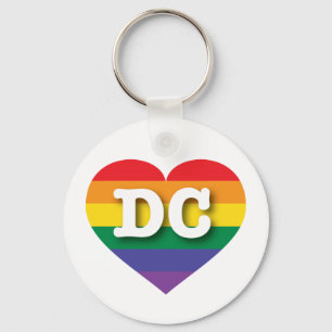 I Love DC Rainbow Heart Key Ring