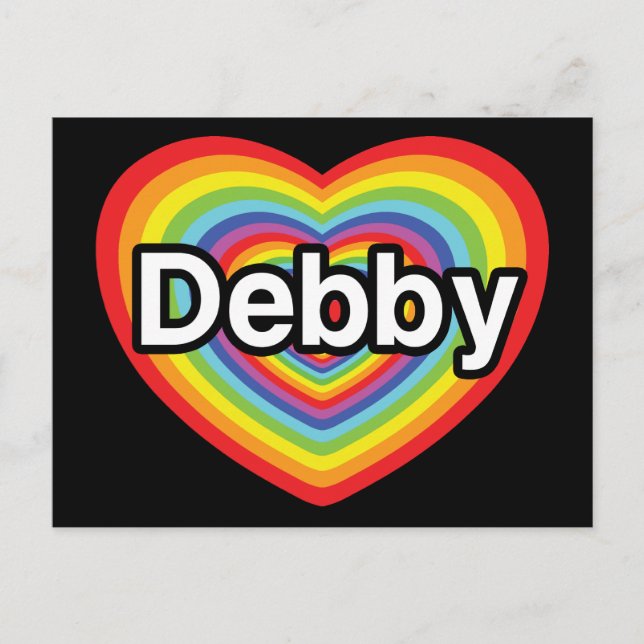 I love Debby: rainbow heart Postcard (Front)