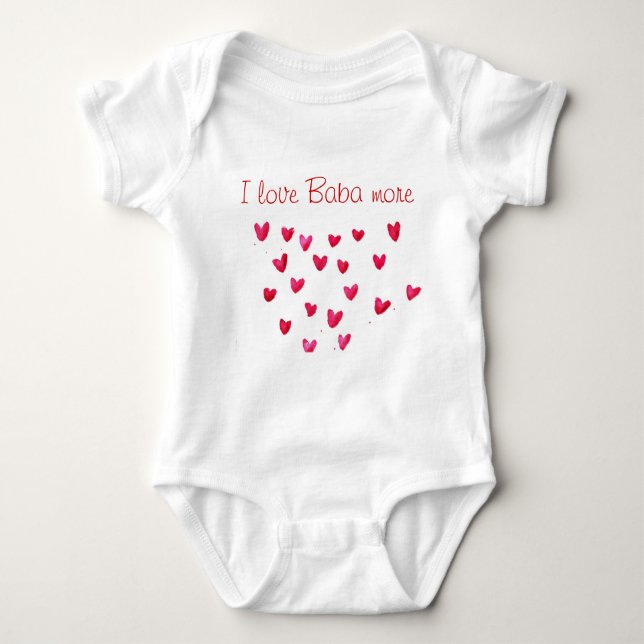 I love Dedo - I love Baba more Baby Bodysuit (Front)