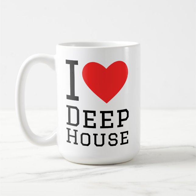 I love deep house coffee mug (Left)