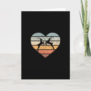 I Love Deer Retro Heart for Hunter Card