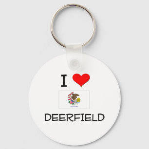 I Love DEERFIELD Illinois Key Ring