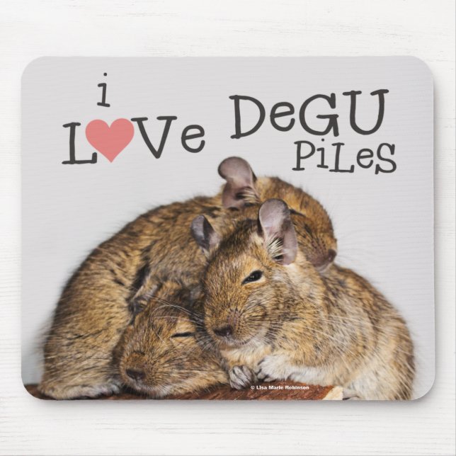 I Love Degu Piles Mouse Pad (Front)