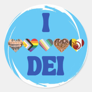 I Love DEI Classic Round Sticker