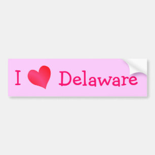 I Love Delaware Bumper Sticker