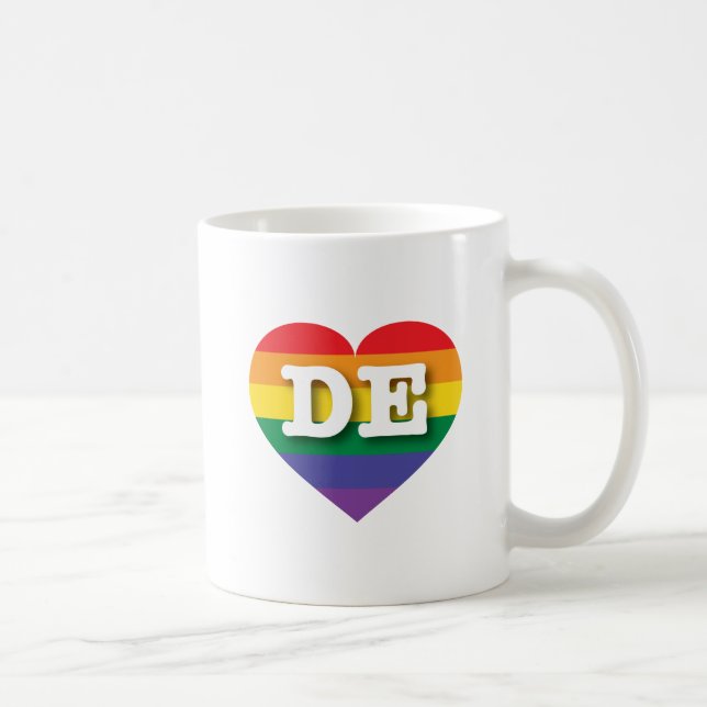 I Love Delaware Rainbow Heart Coffee Mug (Right)