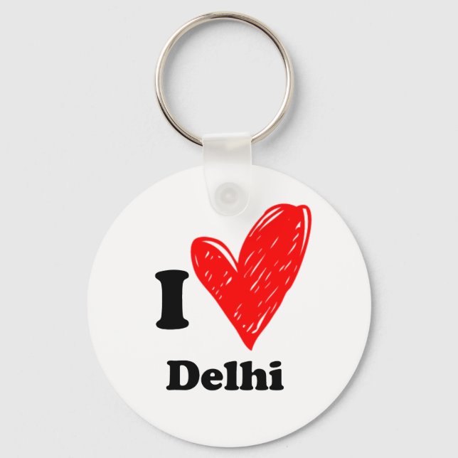 I Love Delhi Key Ring (Front)