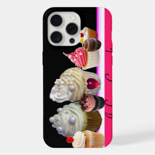 I LOVE DELICIOUS CUPCAKES Pink,Fuchsia White iPhone Case