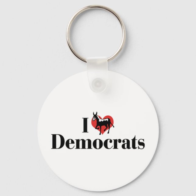 I Love Democrats Keychain (Front)