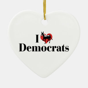 I Love Democrats Ornament