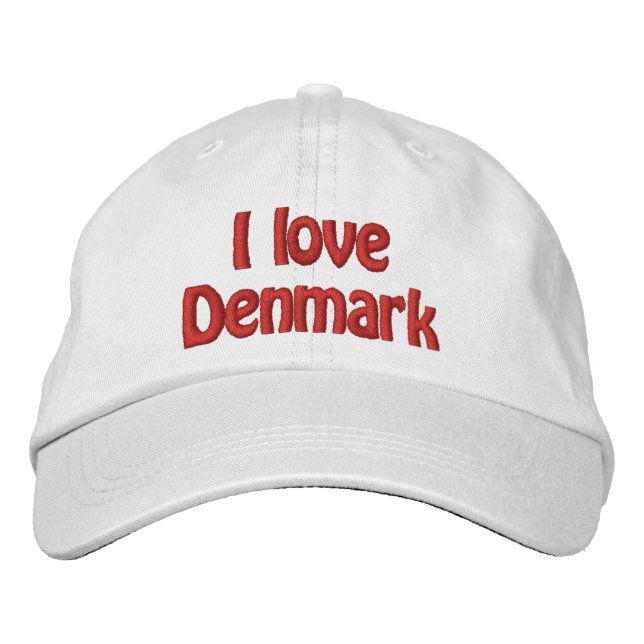 I Love Denmark Embroidered Hat (Front)