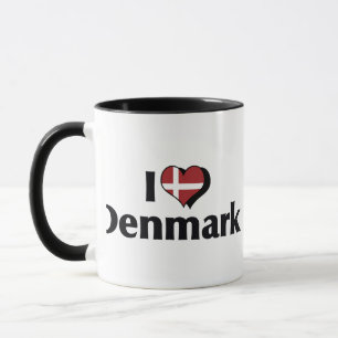 I Love Denmark Flag Mug