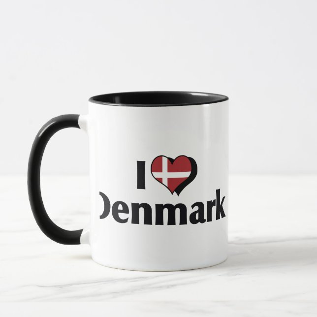 I Love Denmark Flag Mug (Left)