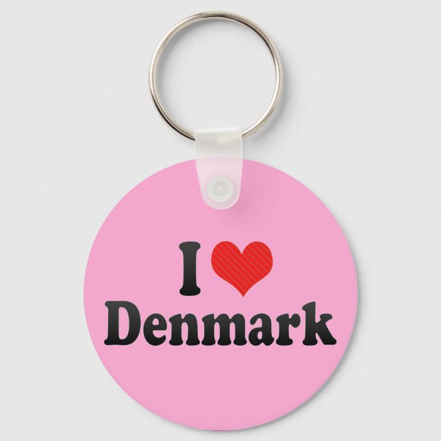 I Love Denmark Key Ring (Front)