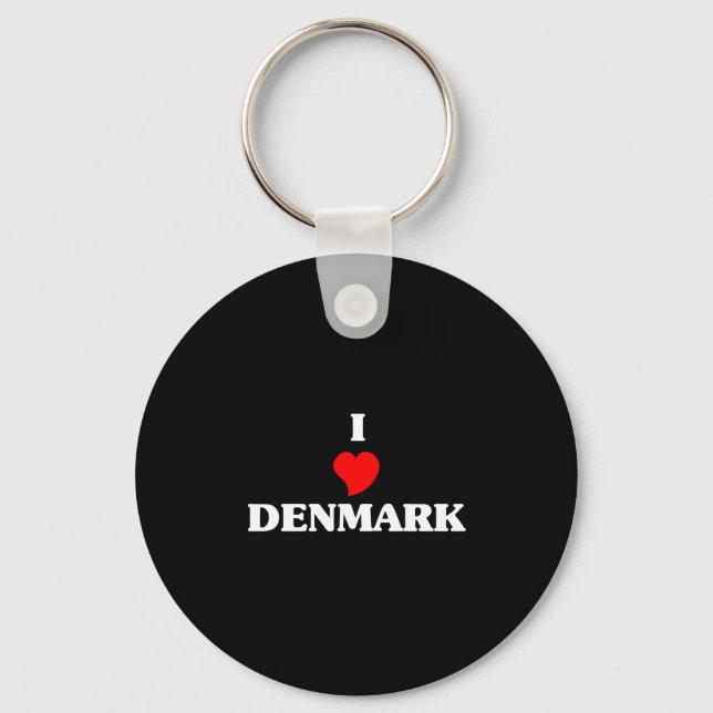 I Love Denmark Key Ring (Front)