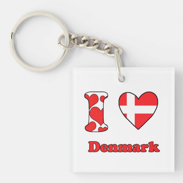 I love Denmark Key Ring (Front)