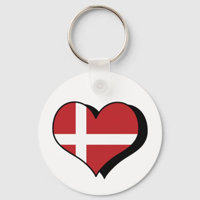 I Love Denmark Keychain (Front)