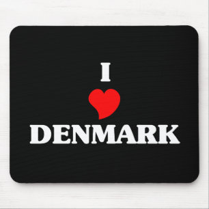 I Love Denmark Mouse Pad