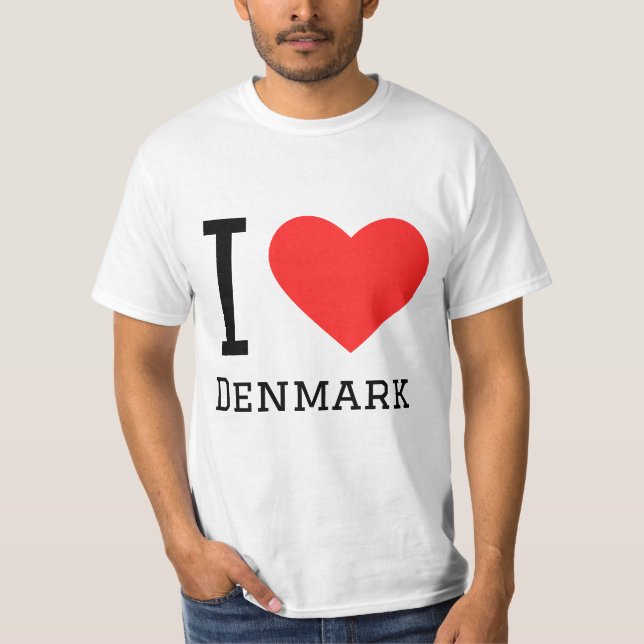 I love denmark square sticker T-Shirt (Front)