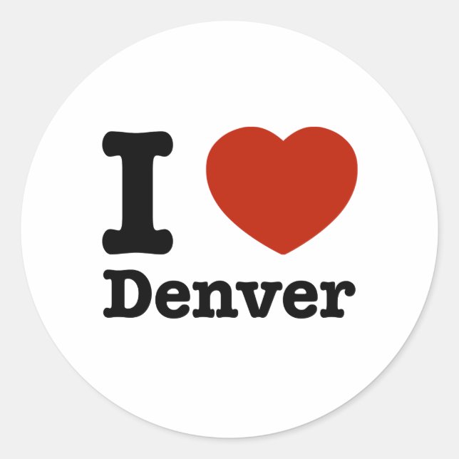 I Love denver Classic Round Sticker (Front)