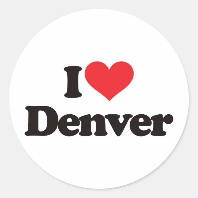 I Love Denver Classic Round Sticker (Front)
