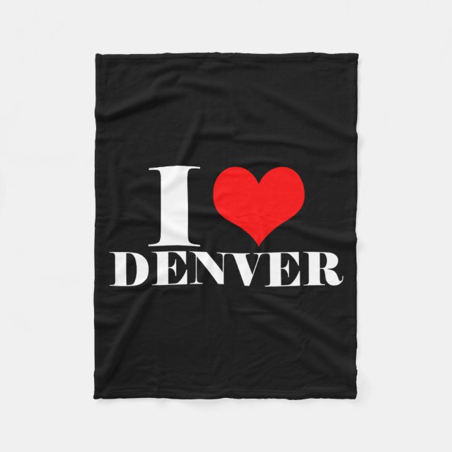 I Love Denver Fleece Blanket (Front)