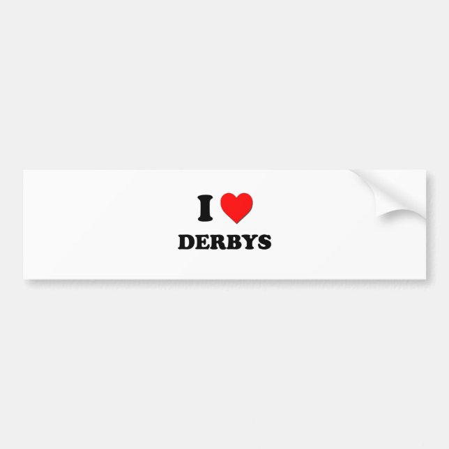I Love Derbys Bumper Sticker (Front)