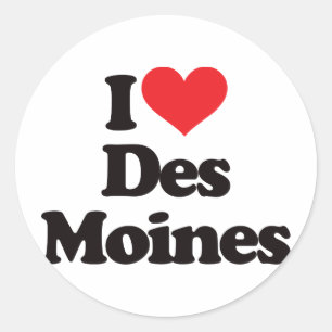 I Love Des Moines Classic Round Sticker