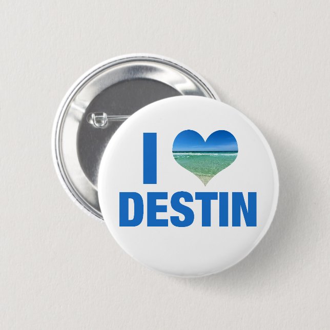 I Love Destin Florida 6 Cm Round Badge (Front & Back)