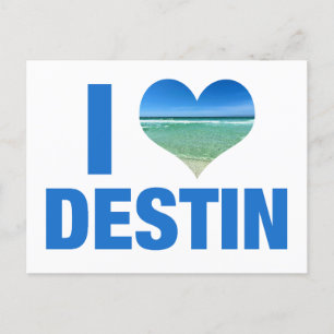 I Love Destin Florida Cute Beach Postcard