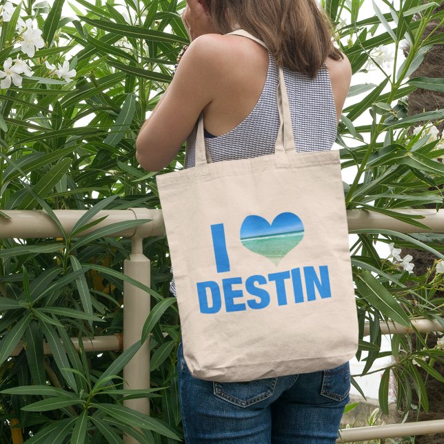 I Love Destin Florida Cute Beach Vacation Tote Bag (Creator Uploaded)