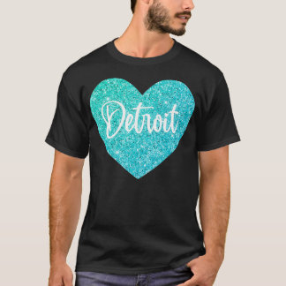 I Love Detroit Michigan USA Heart  T-Shirt