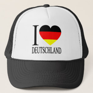 I Love Deutschland Germany German Flag Heart Trucker Hat